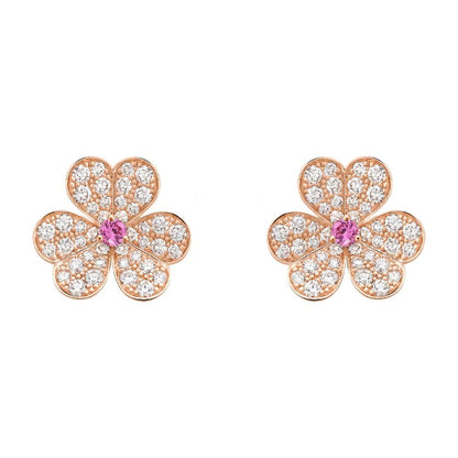[ElanLuxe Jewelry]FRIVOLE PINK GOLD FLOWER DIAMOND EARRINGS