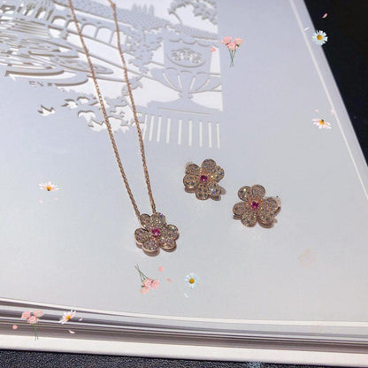 [ElanLuxe Jewelry]FRIVOLE PINK GOLD FLOWER DIAMOND EARRINGS