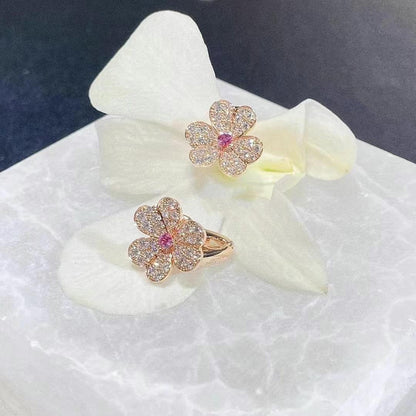[ElanLuxe Jewelry]FRIVOLE PINK GOLD FLOWER DIAMOND EARRINGS