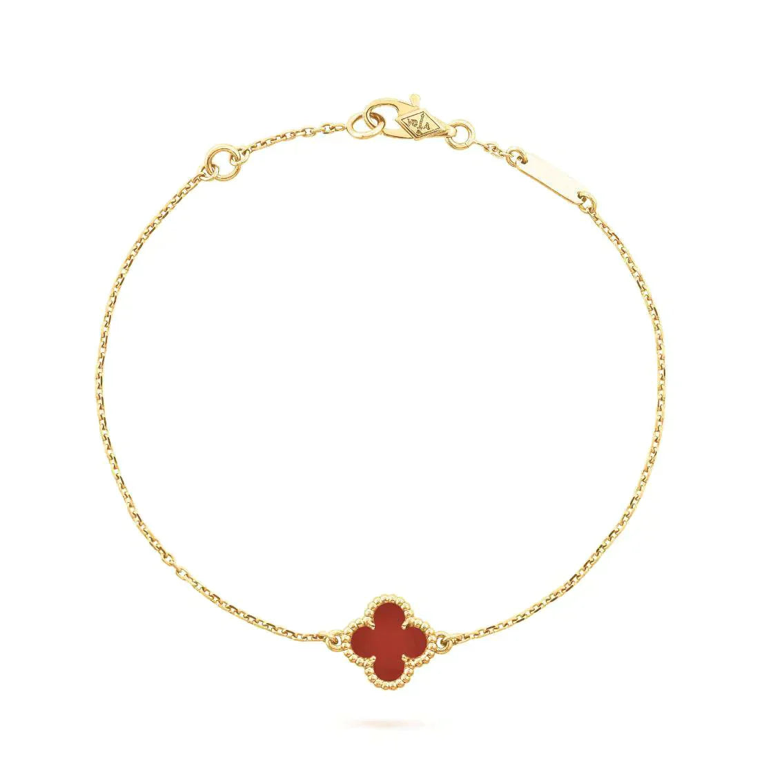 [ElanLuxe Jewelry]CLOVER  CARNELIAN SINGLE FLOWER BRACELET