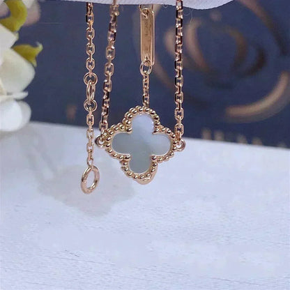 [ElanLuxe Jewelry] Clover White Mother-of-Pearl & JUSTE Bracelet Stack Set