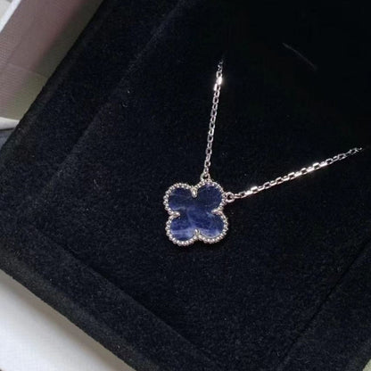 [ElanLuxe Jewelry]CLOVER 15MM PIETERSITE NECKLACE SILVER