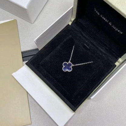 [ElanLuxe Jewelry]CLOVER 15MM PIETERSITE NECKLACE SILVER
