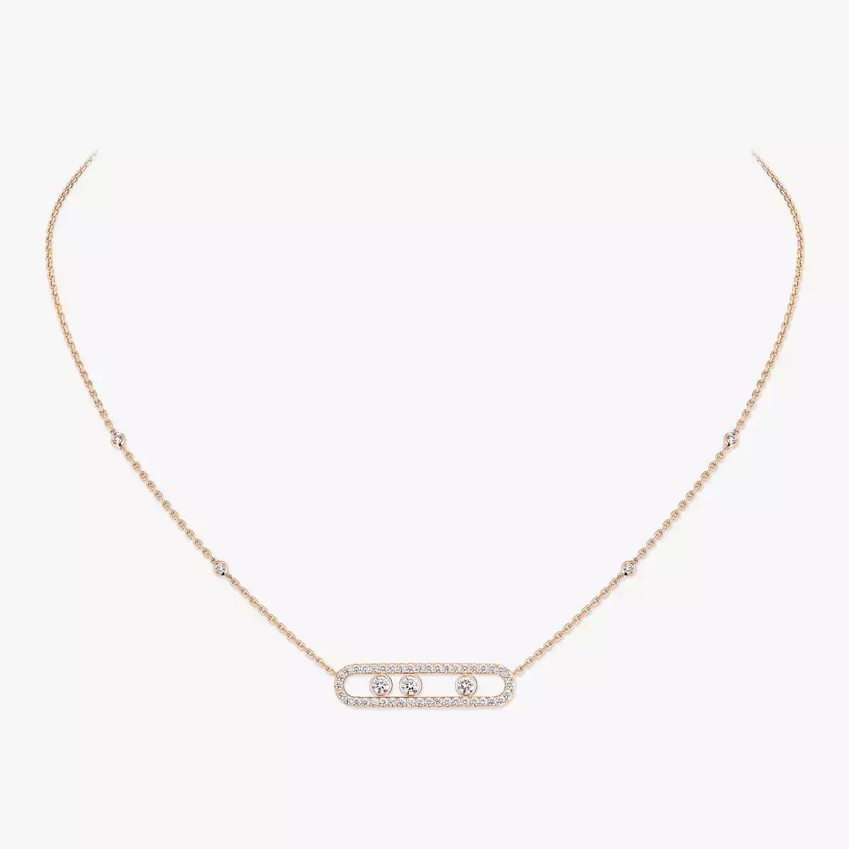 [ElanLuxe Jewelry] Move Pave_ Rose Gold Diamond Necklace