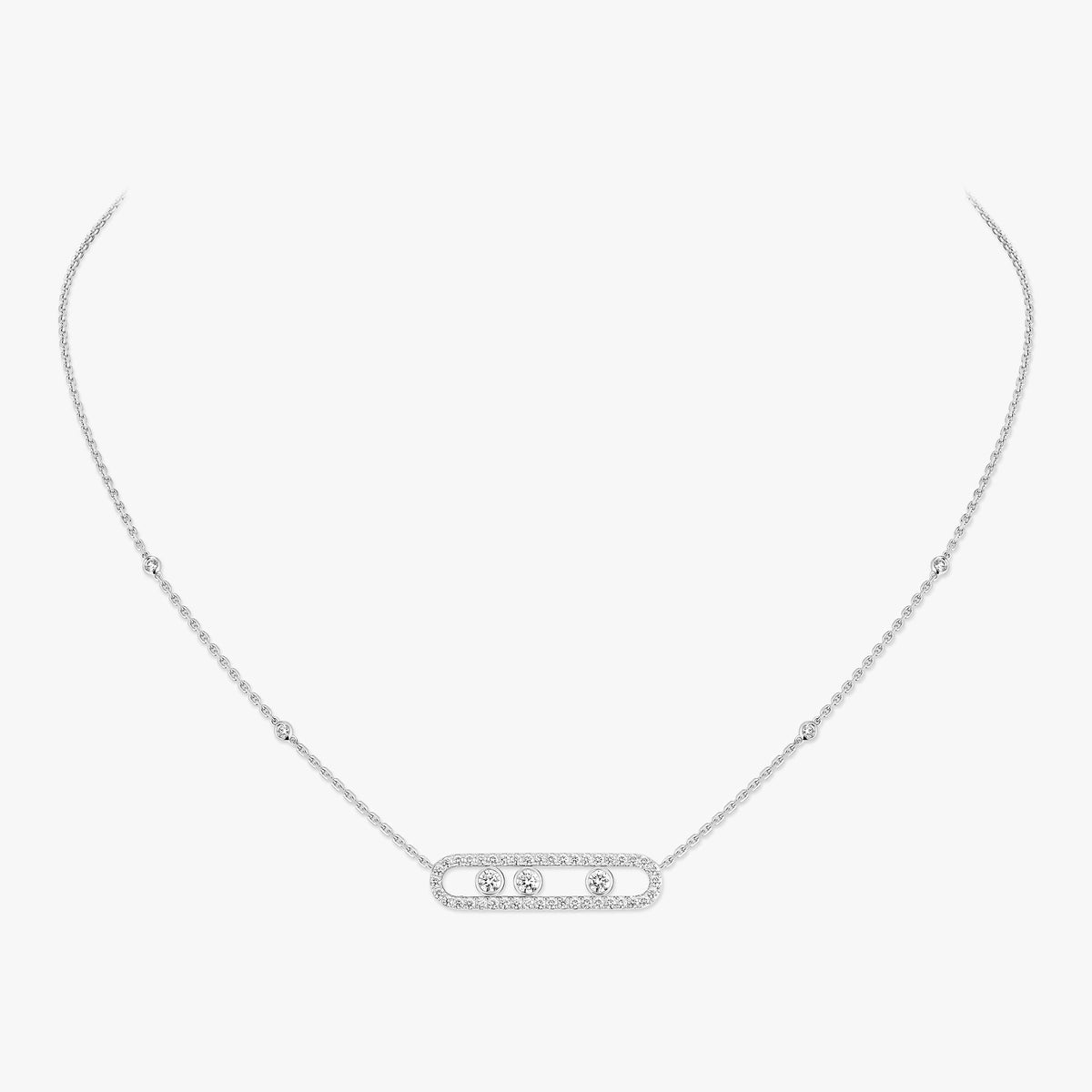 [ElanLuxe Jewelry] Move Pave_ Rose Gold Diamond Necklace
