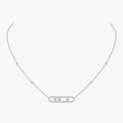 [ElanLuxe Jewelry] Move Pave_ Rose Gold Diamond Necklace
