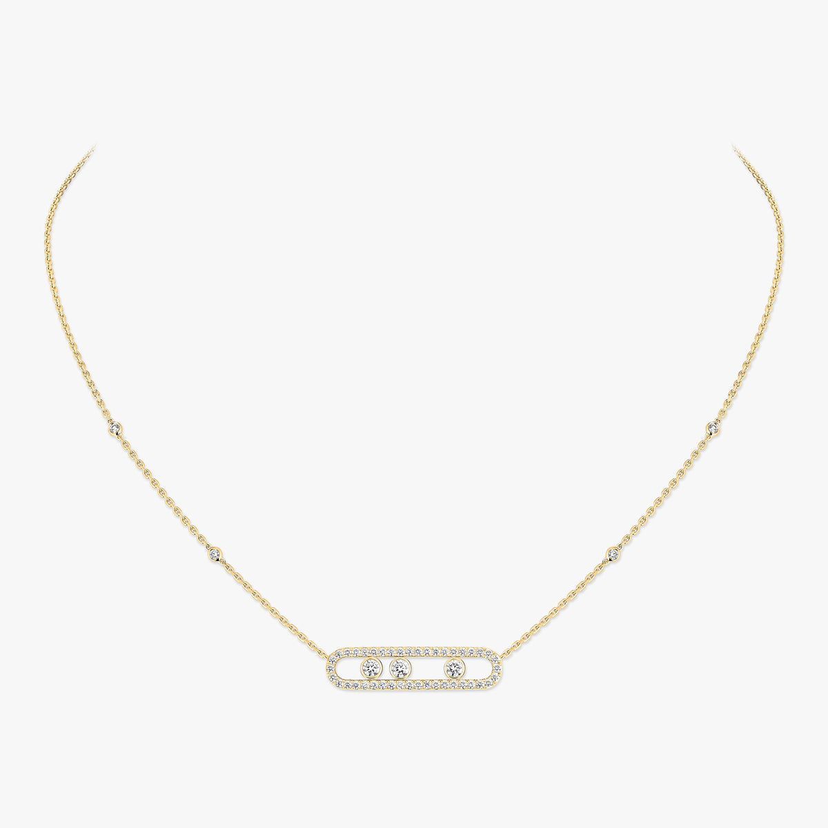 [ElanLuxe Jewelry] Move Pave_ Rose Gold Diamond Necklace