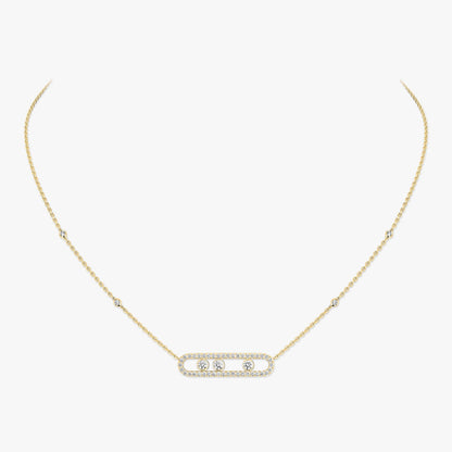 [ElanLuxe Jewelry] Move Pave_ Rose Gold Diamond Necklace