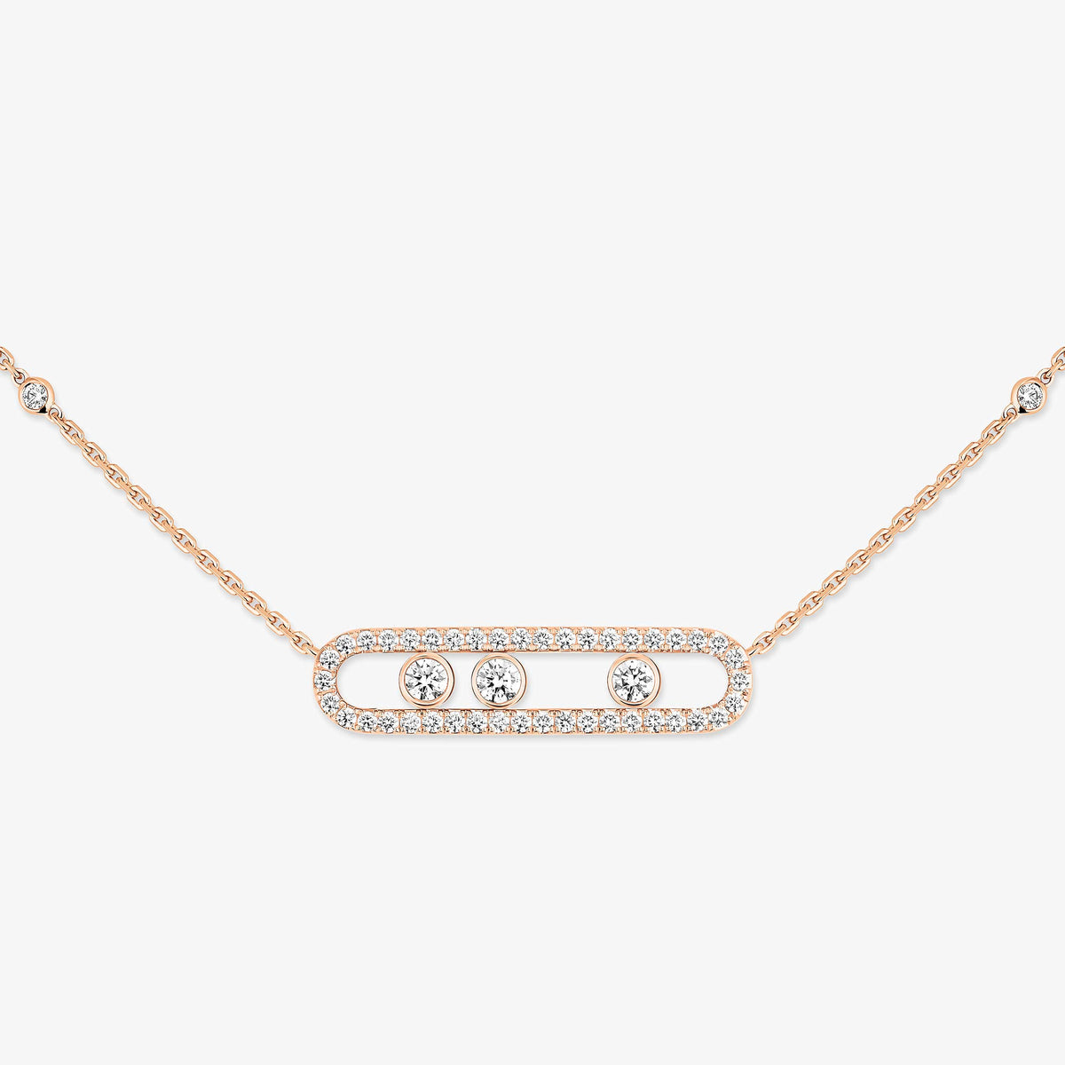 [ElanLuxe Jewelry] Move Pave_ Rose Gold Diamond Necklace