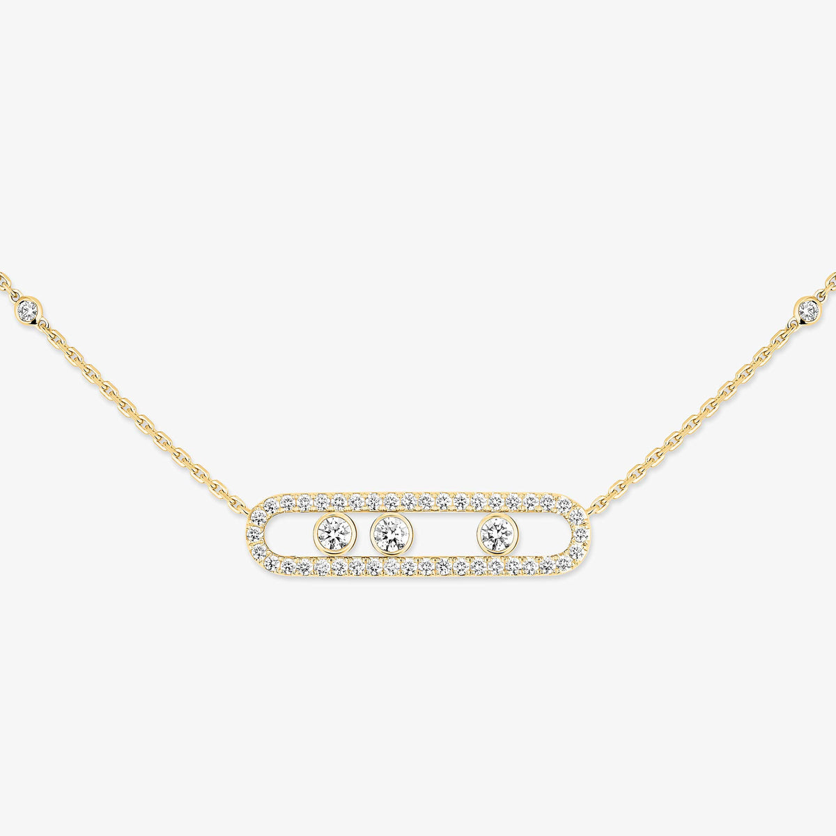 [ElanLuxe Jewelry] Move Pave_ Rose Gold Diamond Necklace