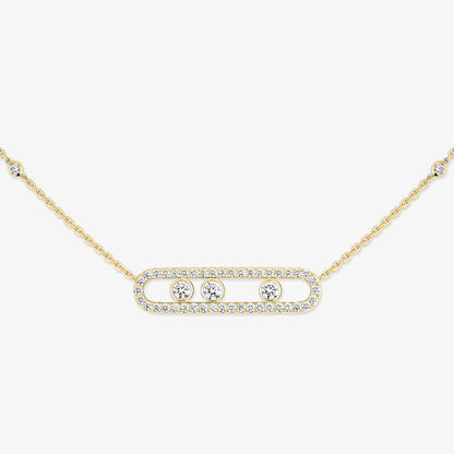 [ElanLuxe Jewelry] Move Pave_ Rose Gold Diamond Necklace
