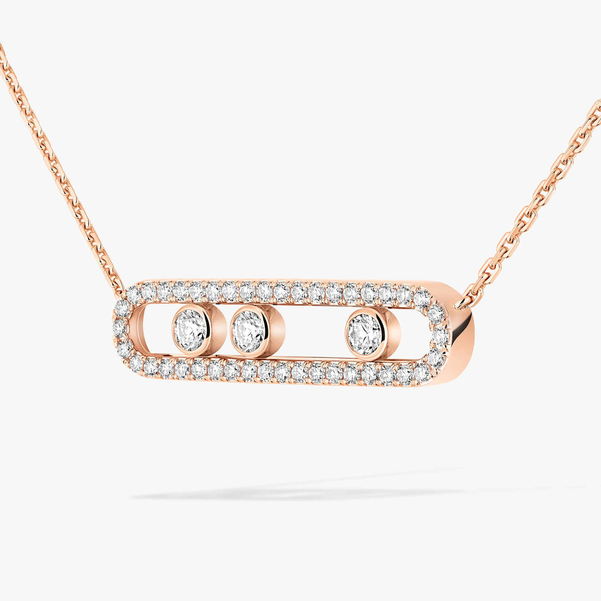 [ElanLuxe Jewelry] Move Pave_ Rose Gold Diamond Necklace