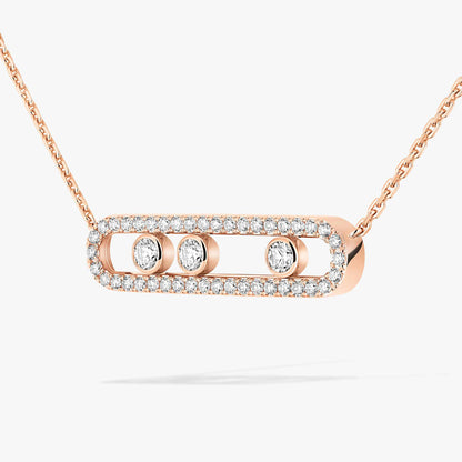 [ElanLuxe Jewelry] Move Pave_ Rose Gold Diamond Necklace
