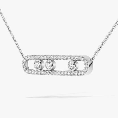 [ElanLuxe Jewelry] Move Pave_ Rose Gold Diamond Necklace