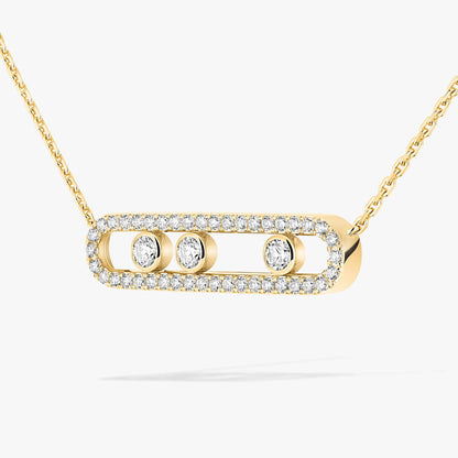 [ElanLuxe Jewelry] Move Pave_ Rose Gold Diamond Necklace