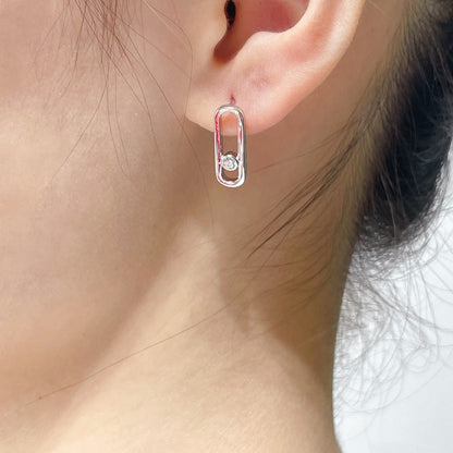[ElanLuxe Jewelry]MOVE UNO SMALL 1 DIAMOND EARRINGS