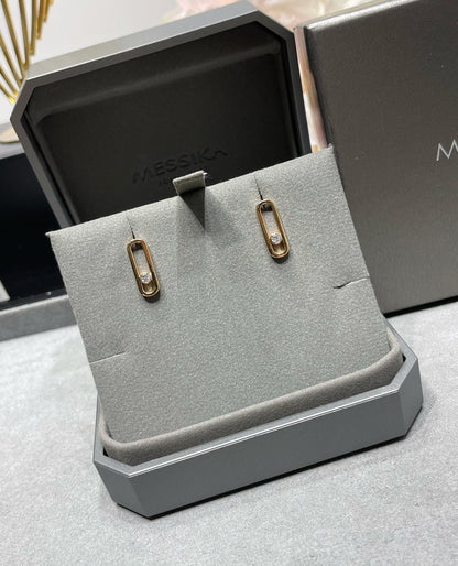 [ElanLuxe Jewelry]MOVE UNO SMALL 1 DIAMOND EARRINGS