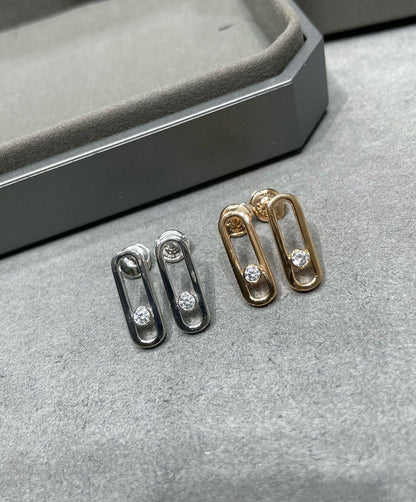 [ElanLuxe Jewelry]MOVE UNO SMALL 1 DIAMOND EARRINGS