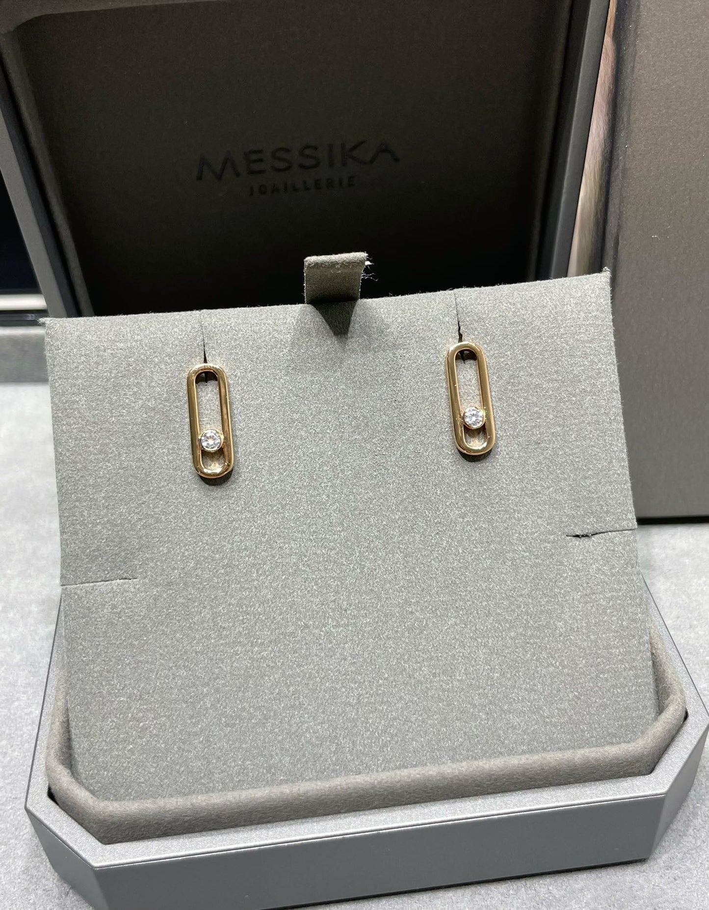 [ElanLuxe Jewelry]MOVE UNO SMALL 1 DIAMOND EARRINGS
