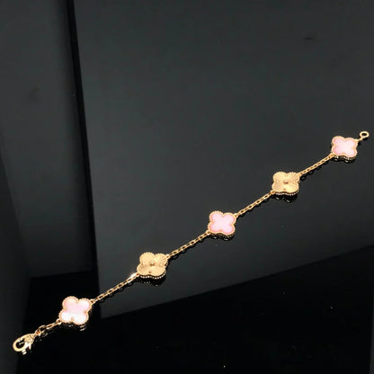 [ElanLuxe Jewelry] CLOVER 5 MOTIFS  PINK MOP BRACELET COLLECTION