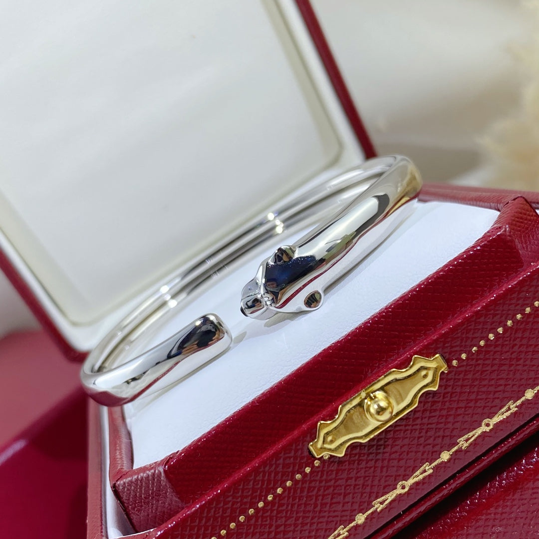 [ElanLuxe Jewelry]PANTHERE SILVER OPEN BRACELET