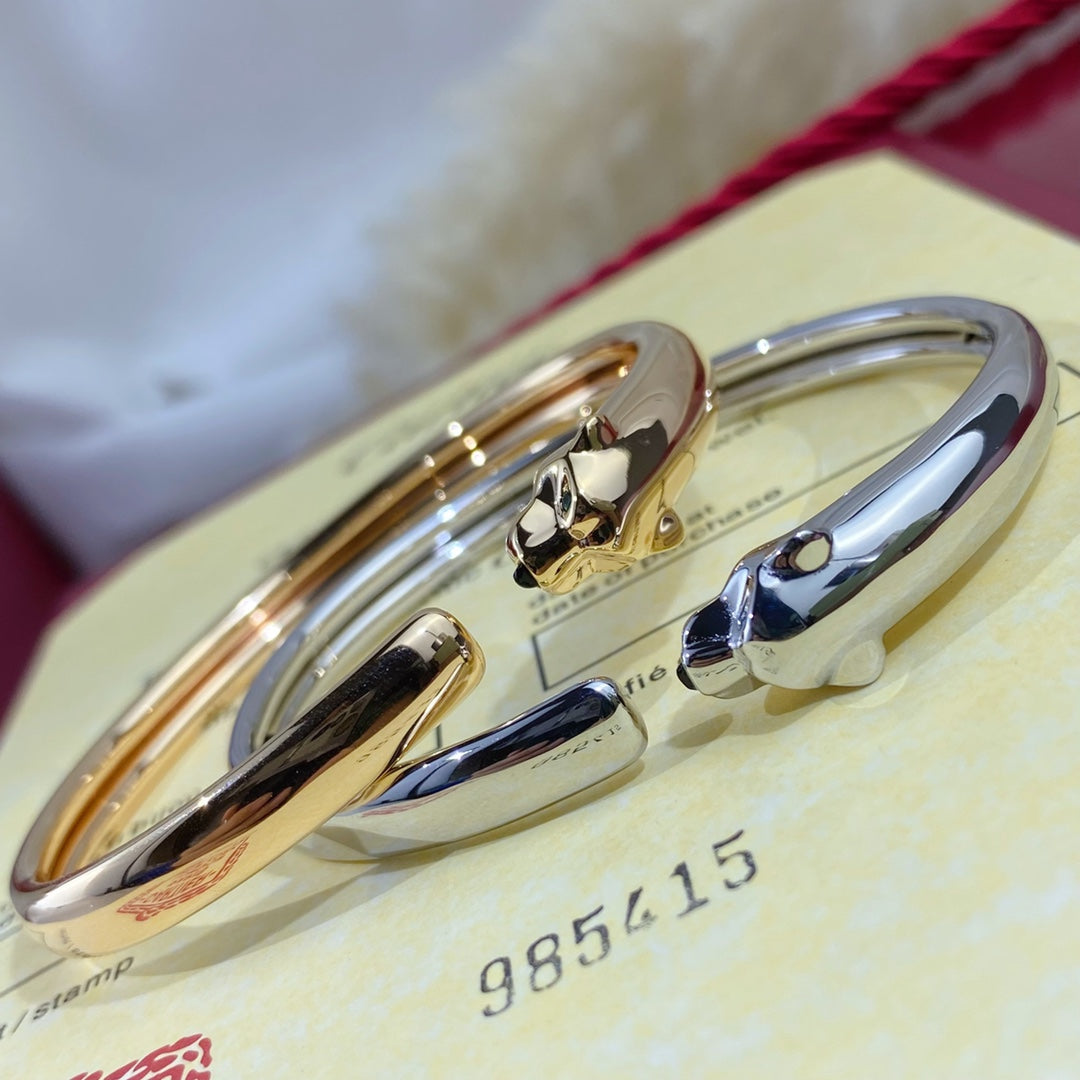 [ElanLuxe Jewelry]PANTHERE SILVER OPEN BRACELET