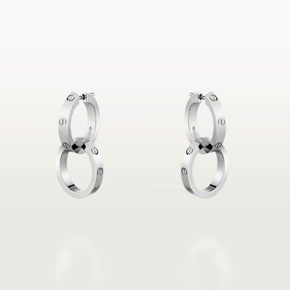[ElanLuxe Jewelry]LOVE 3.3MM DANGLE EARRINGS