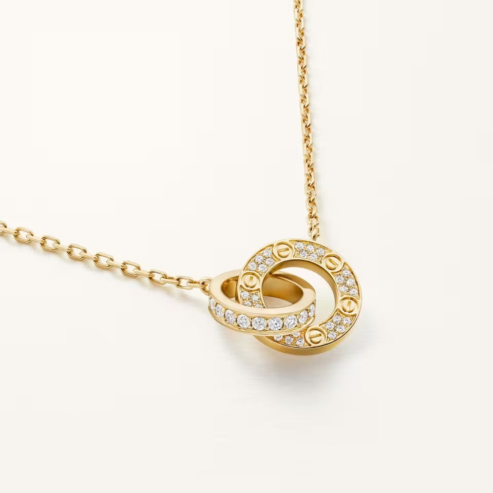 [ElanLuxe Jewelry]LOVE  FULL DIAMOND PENDANT NECKLACE