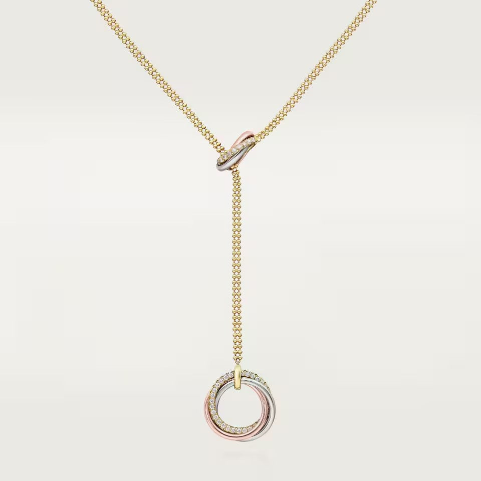 [ElanLuxe Jewelry]TRINITY DIAMONDS NECKLACE