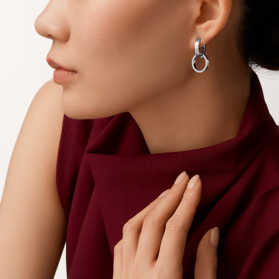 [ElanLuxe Jewelry]LOVE 3.3MM DANGLE EARRINGS