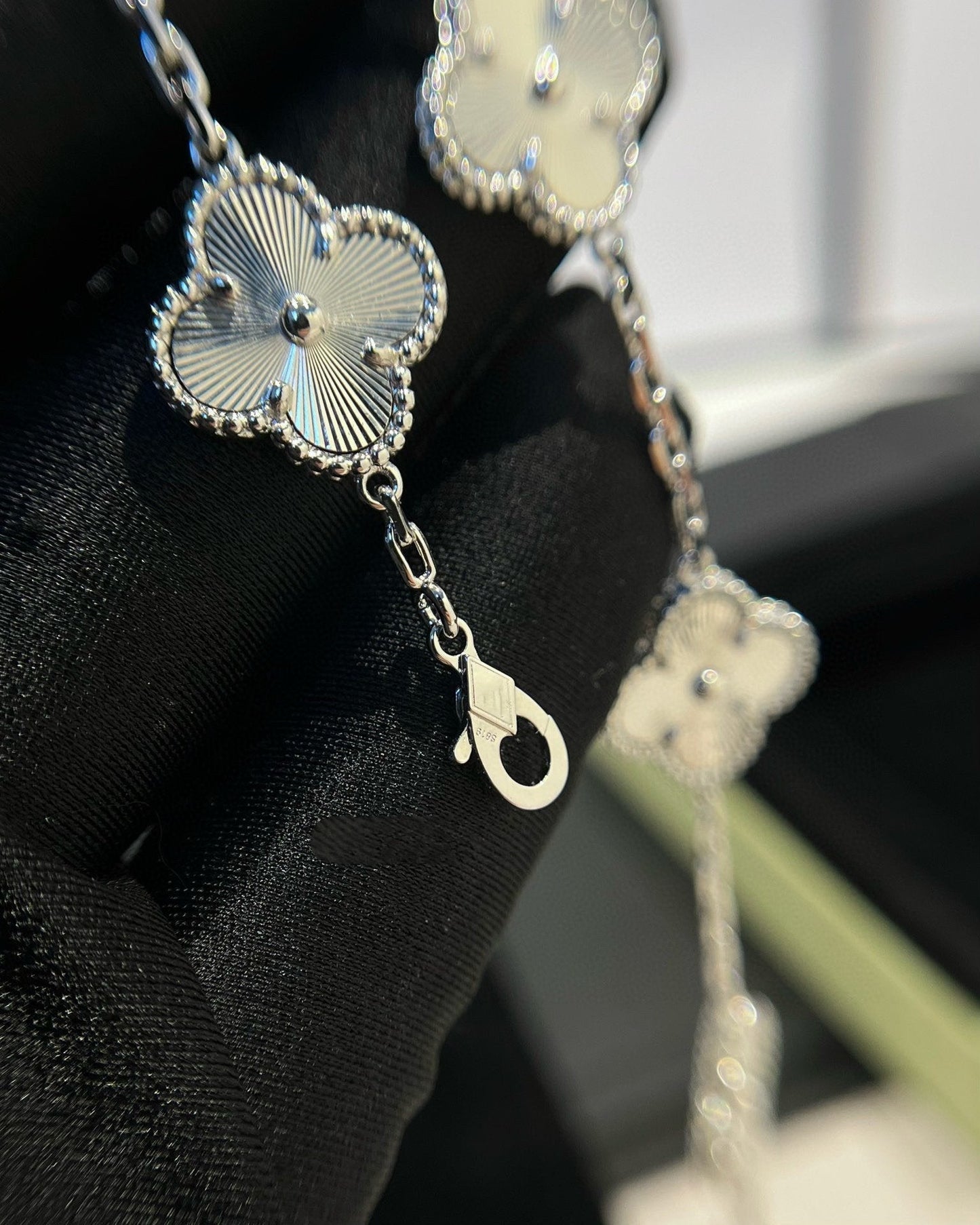 [ElanLuxe Jewelry]CLOVER SILVER 5 MOTIFS BRACELET